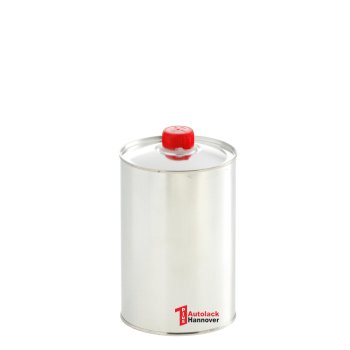 Rundflasche 1.000 ml aus Weißblech Inkl. roten Ausgießer