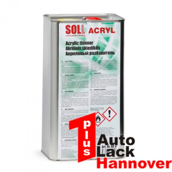 5 Liter 2K-Acryl Verdünnung für Acryl-Klarlack, Decklack und Basislack